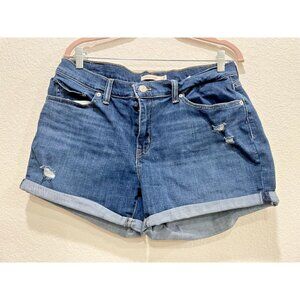 LEVI'S SHORTS 32 Blue Denim Jean Levis Distressed Summer Outdoor Beach‎ Casual